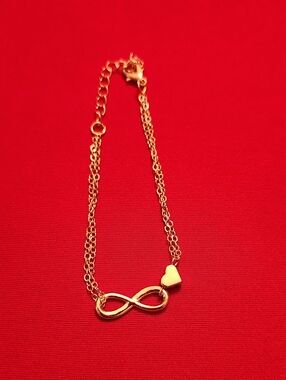 Gold Infinity & Heart Bracelet - Women's Jewelry